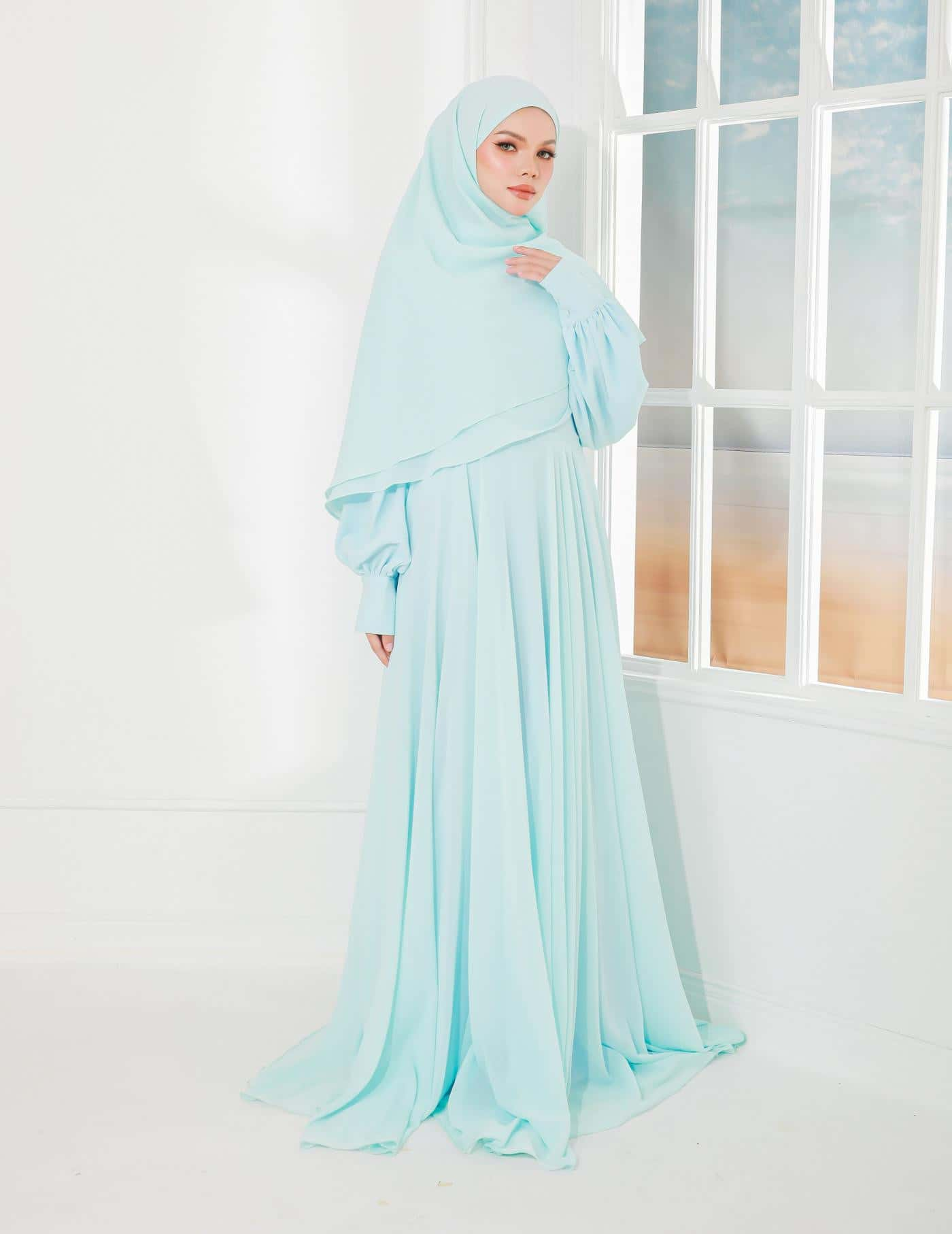 AFSHA KHIMAR (AQUA BLUE)