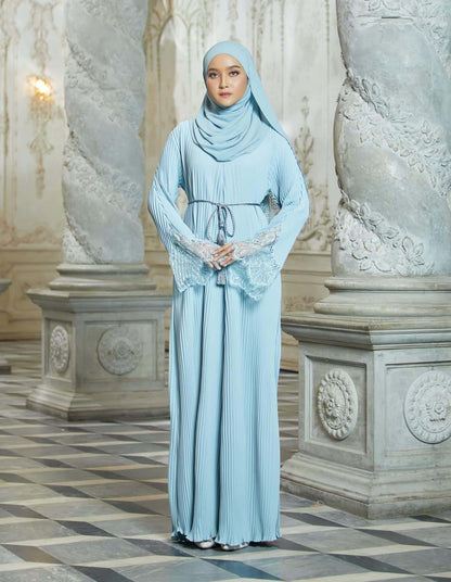 ALEENA PLEATED ABAYA (MISTY BLUE)