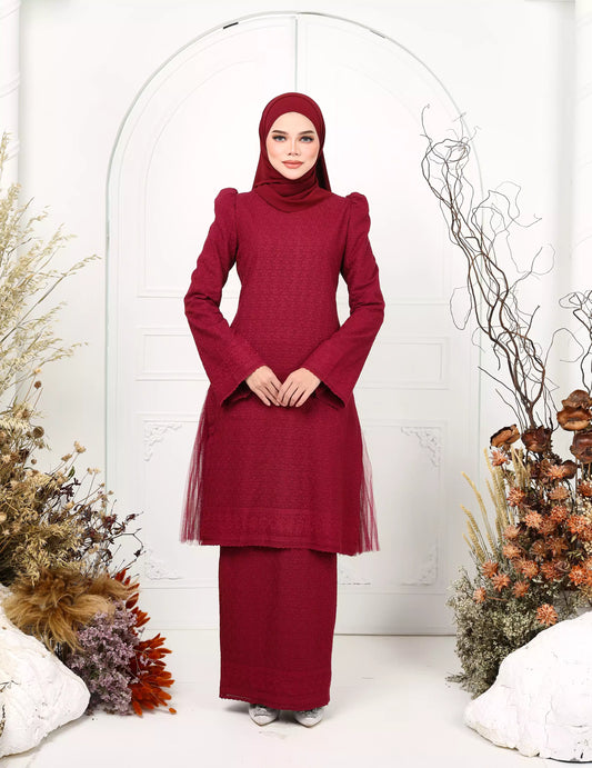 MINOR DEFECT AYANA KURUNG (BURGUNDY)