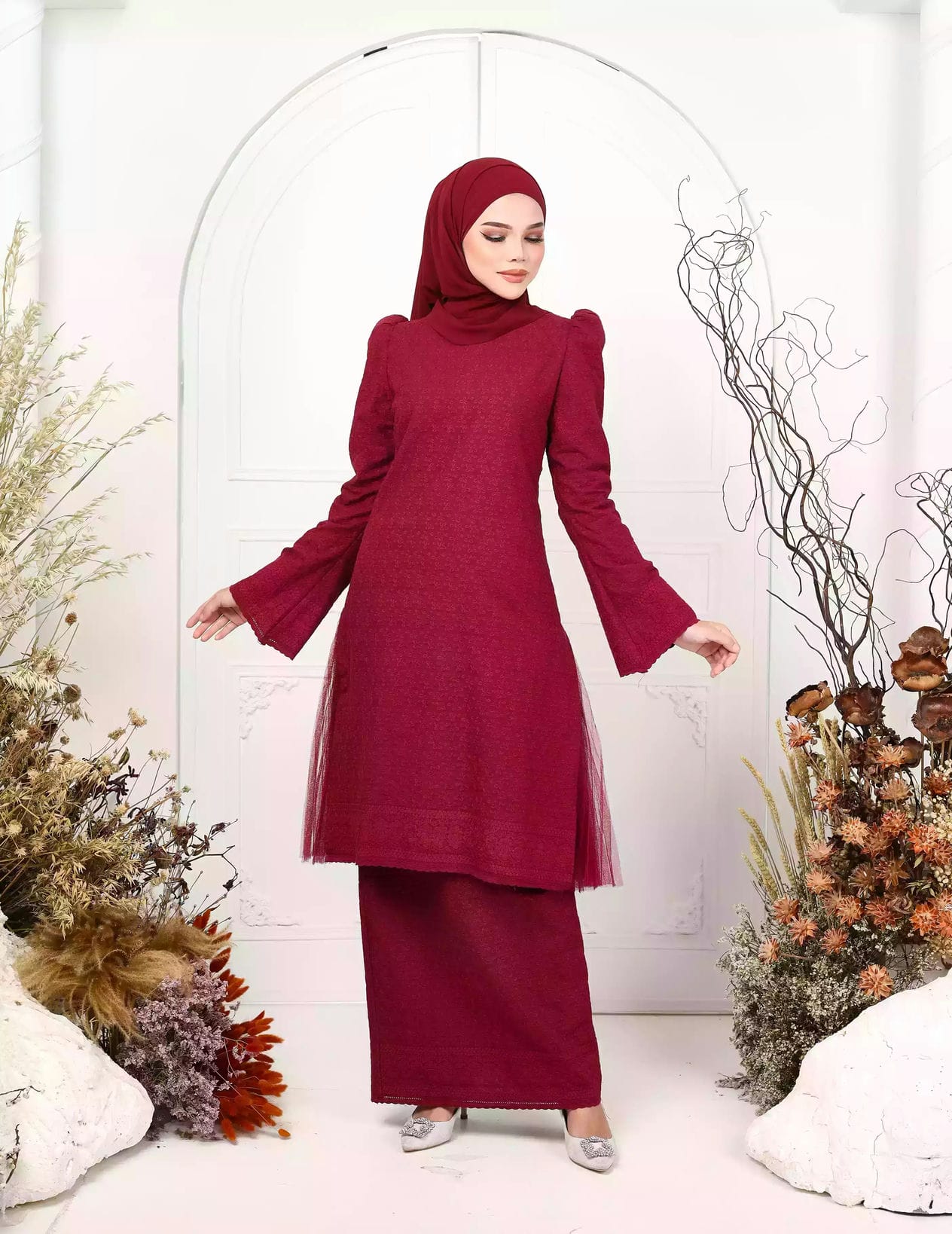 AYANA KURUNG (BURGUNDY)