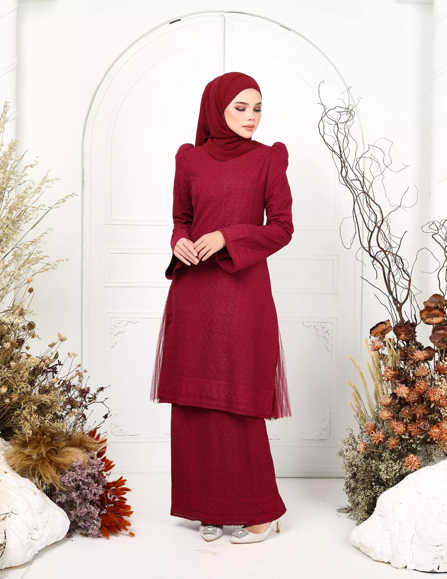 AYANA KURUNG (BURGUNDY)