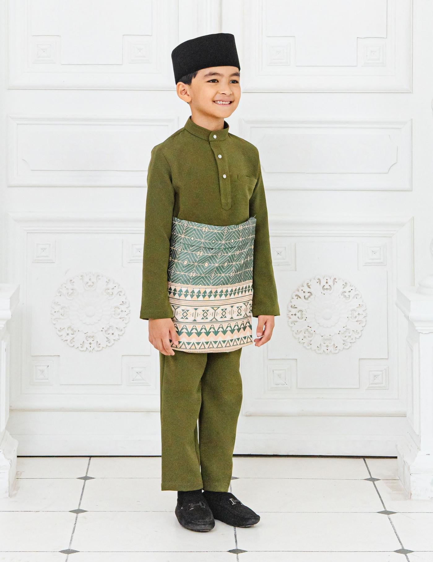 BAJU MELAYU KIDS (MOSS GREEN)