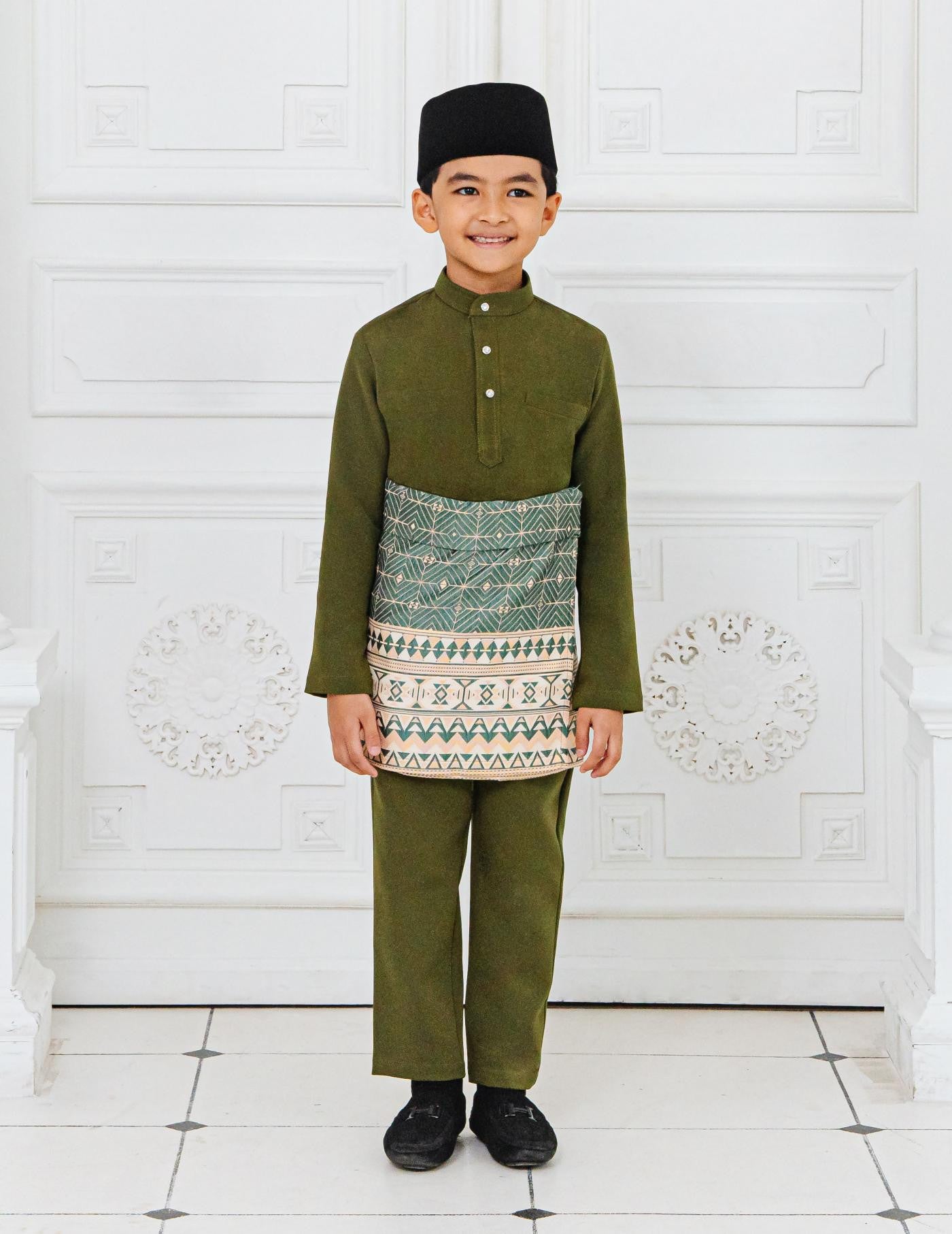 BAJU MELAYU KIDS (MOSS GREEN)