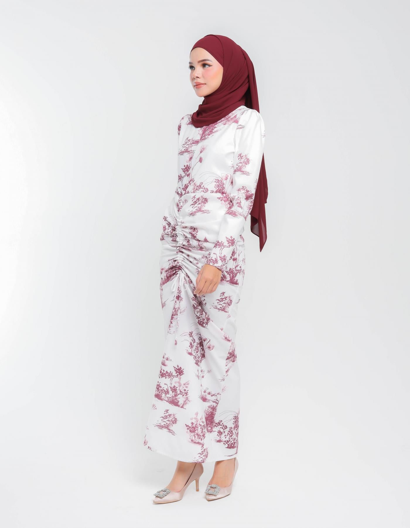 BELLE DRESS (BURGUNDY)