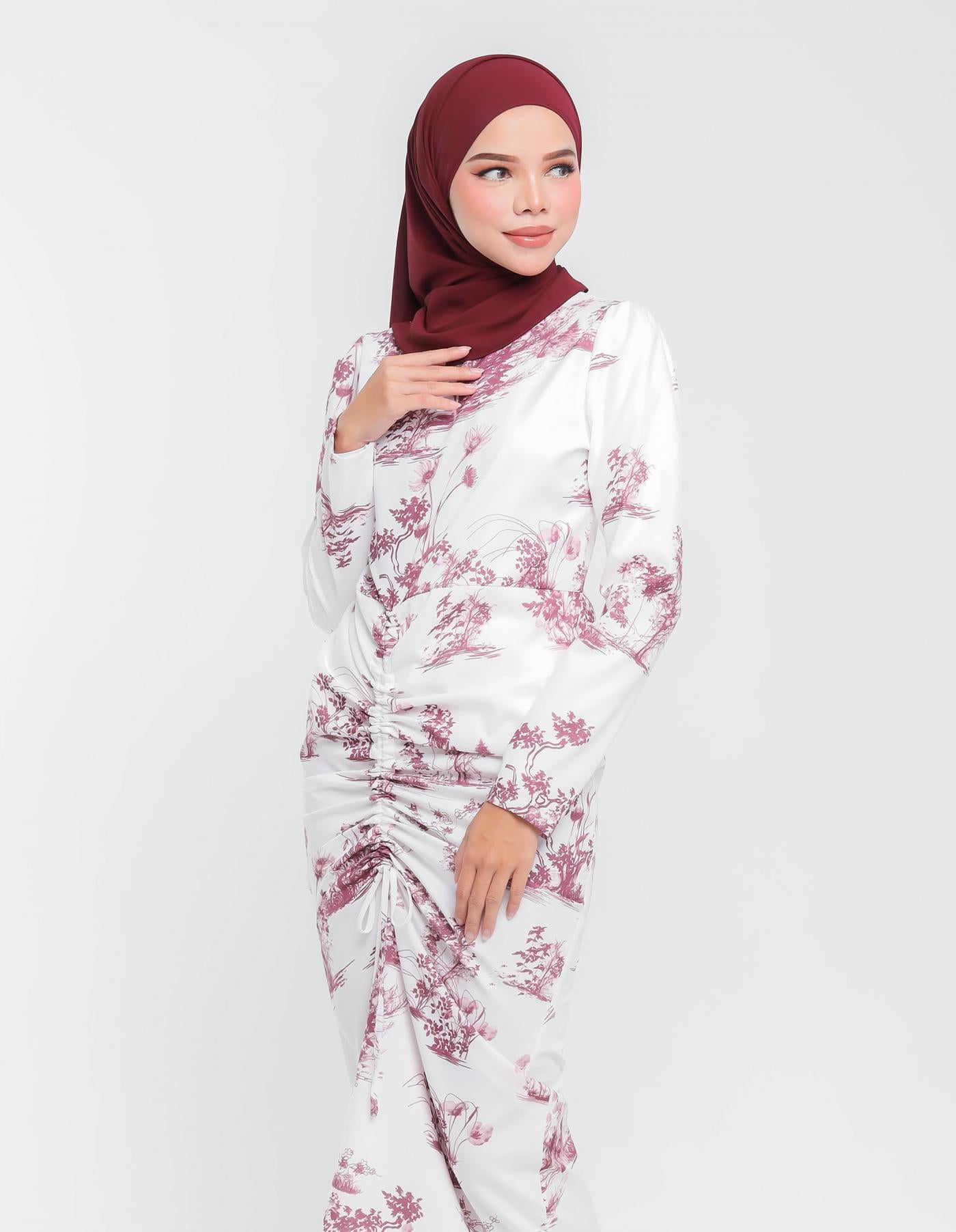 BELLE DRESS (BURGUNDY)