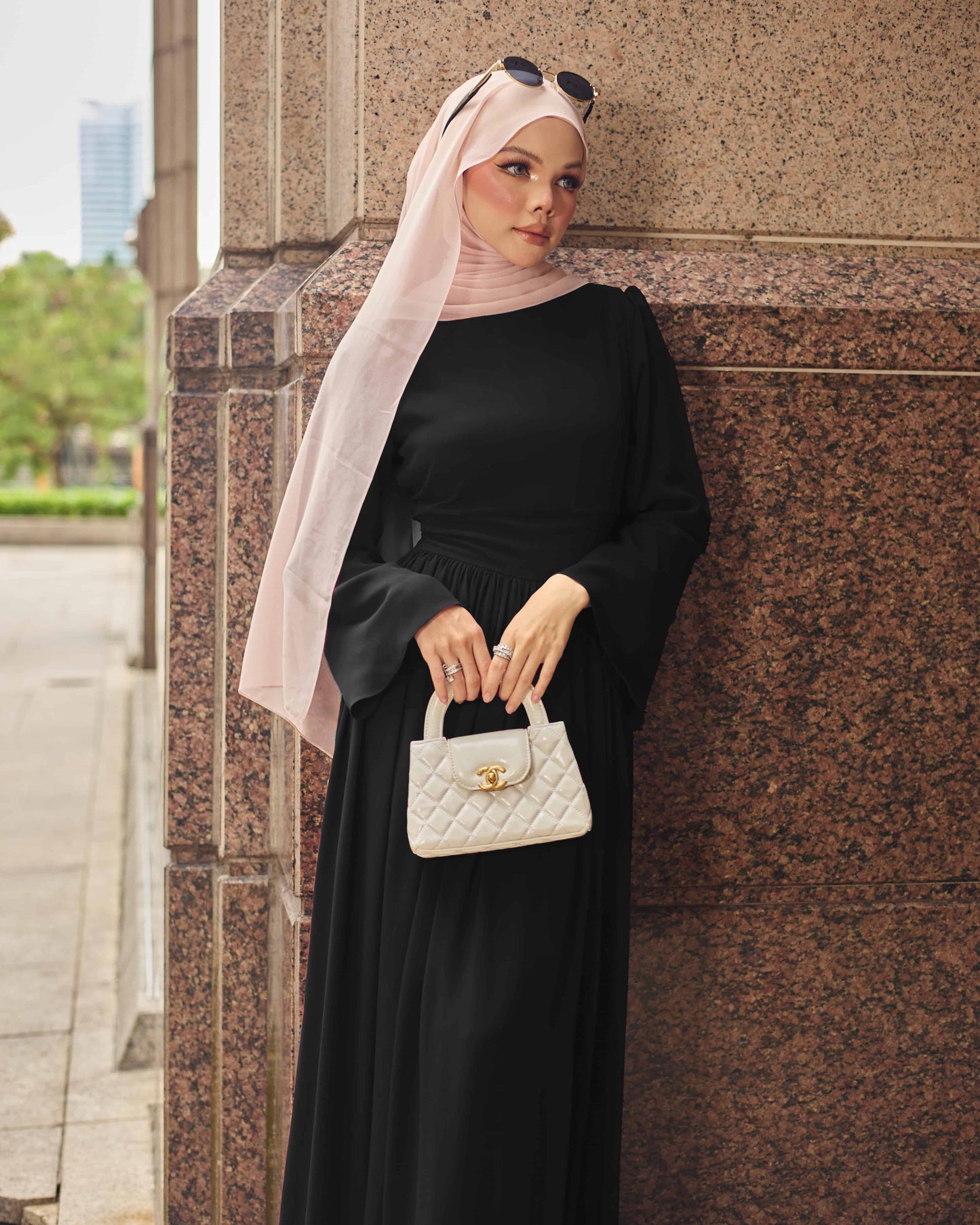 MINOR DEFECT LYRA PLEATED DRESS (BLACK)