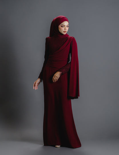 BRYNDA DRESS (BURGUNDY)