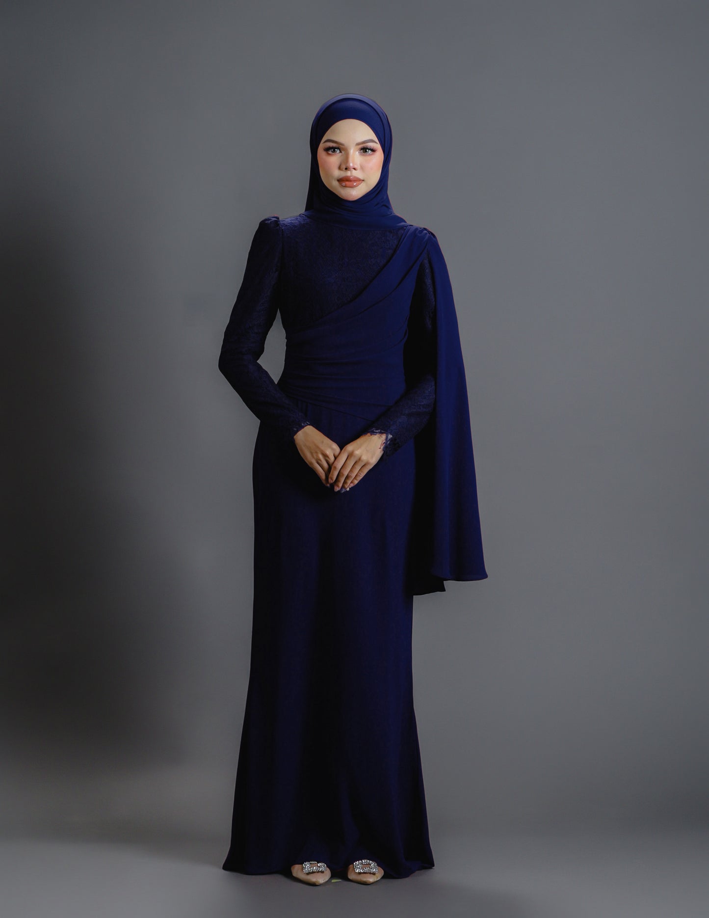 BRYNDA DRESS (NAVY BLUE)