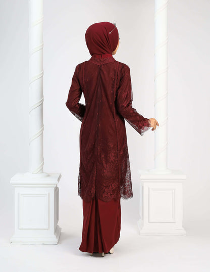 CAMELIA DRESS (BURGUNDY)