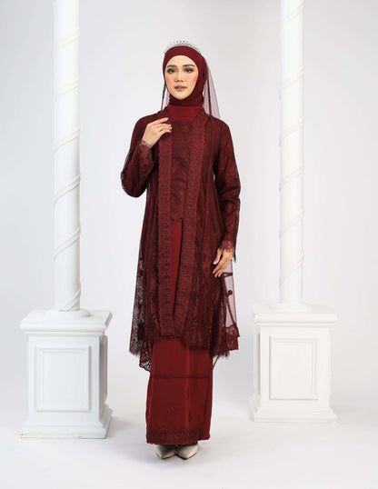 CAMELIA DRESS (BURGUNDY)