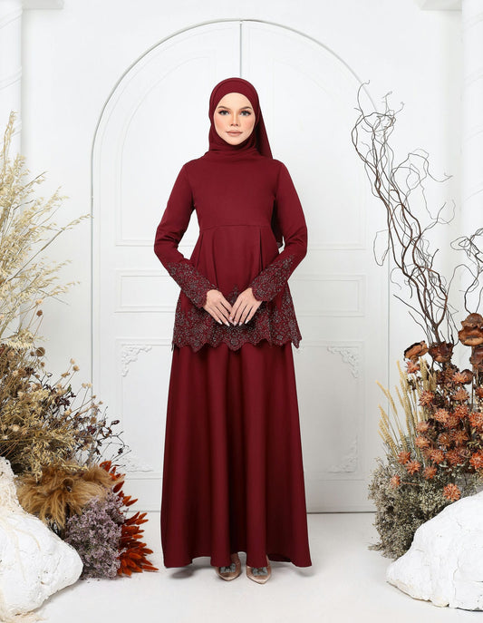 CAMILY KURUNG (BURGUNDY)