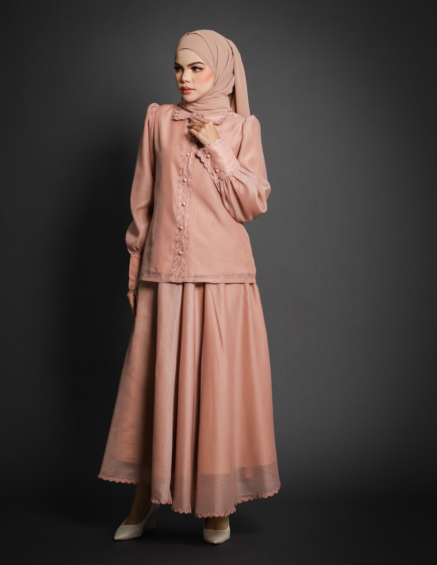 CAROLINE SET DRESS (DARK NUDE)