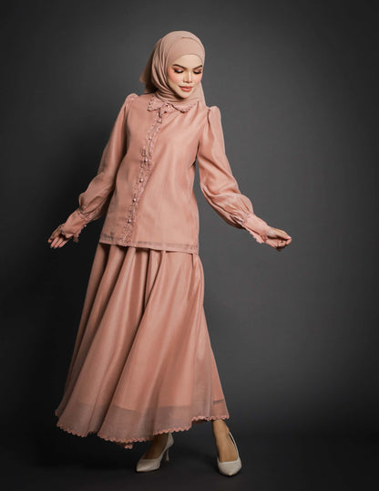 CAROLINE SET DRESS (DARK NUDE)