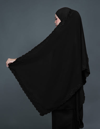 CHIFFON EMBROIDERY VEIL CODE A15 (BLACK)