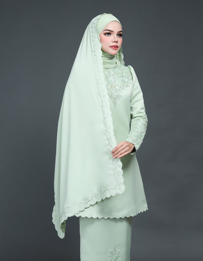 CHIFFON EMBROIDERY VEIL CODE A15 (GREEN TEA)