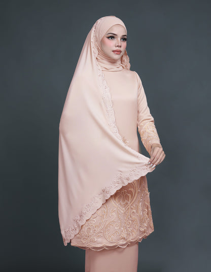 CHIFFON EMBROIDERY VEIL CODE A15 (PEACH)