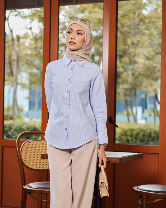 CLORA STRIPES SHIRT (BABY BLUE)