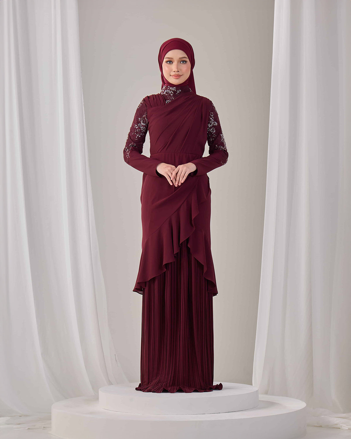 RAELYN DRESS (BURGUNDY)