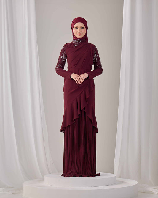 RAELYN DRESS (BURGUNDY)