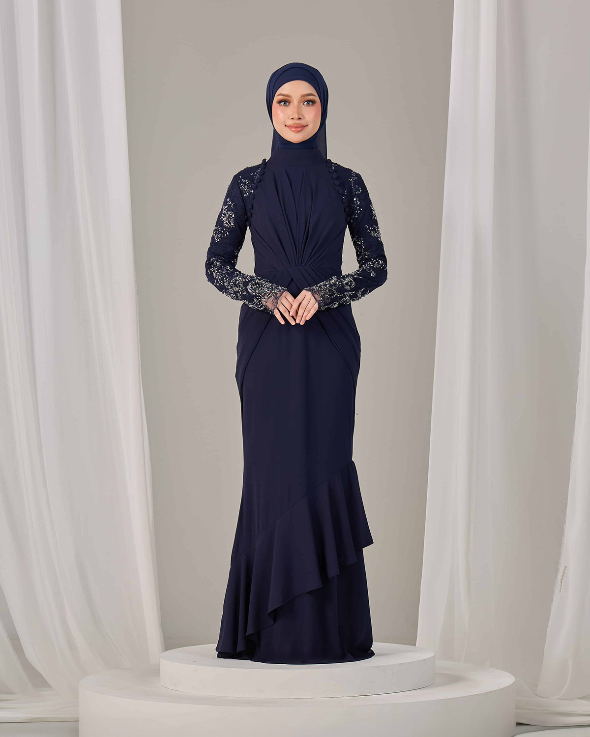 LUNARA DRESS (NAVY BLUE)