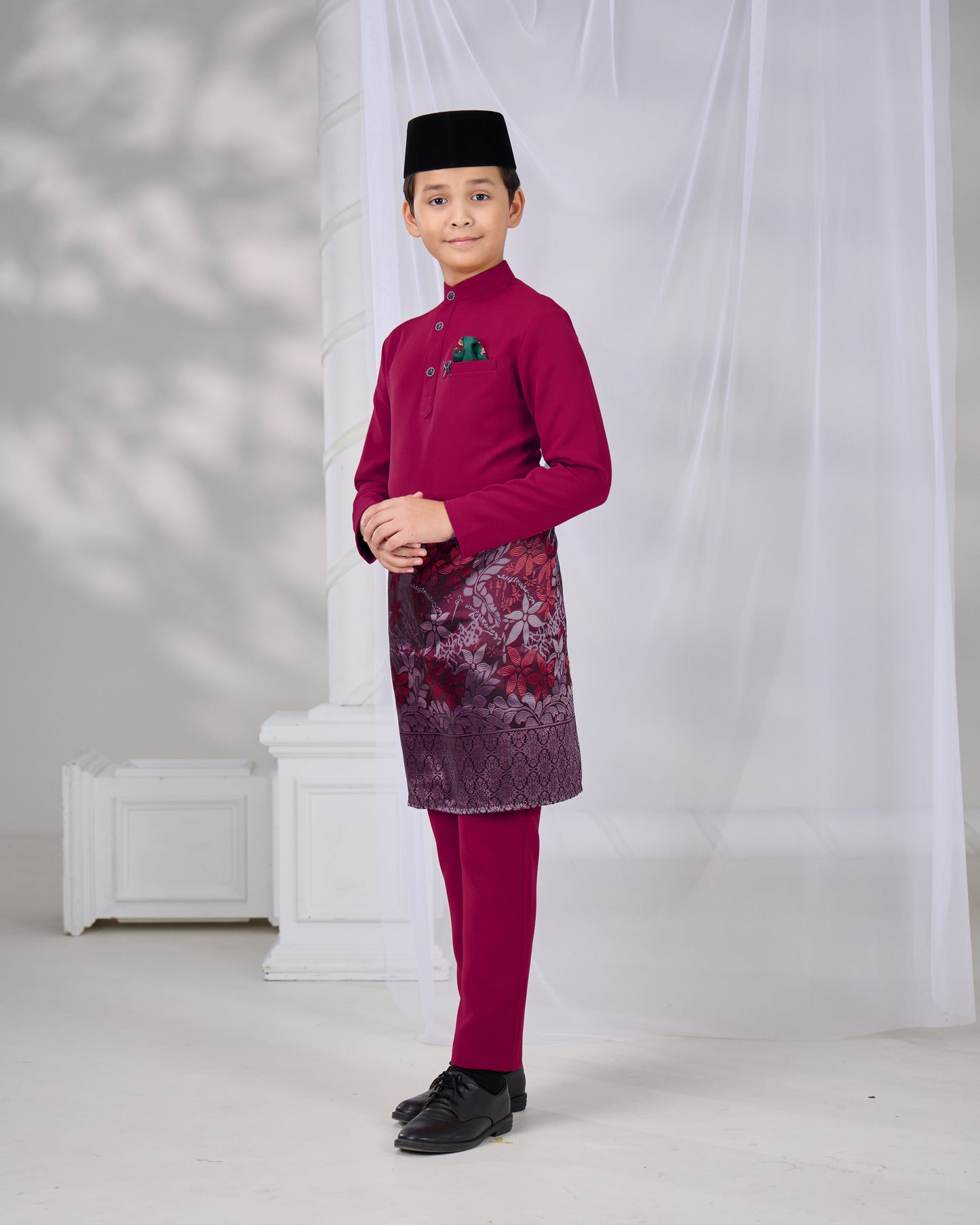 MINOR DEFECT SOULTAN BAJU MELAYU FOR KIDS (DARK FUCHSIA)