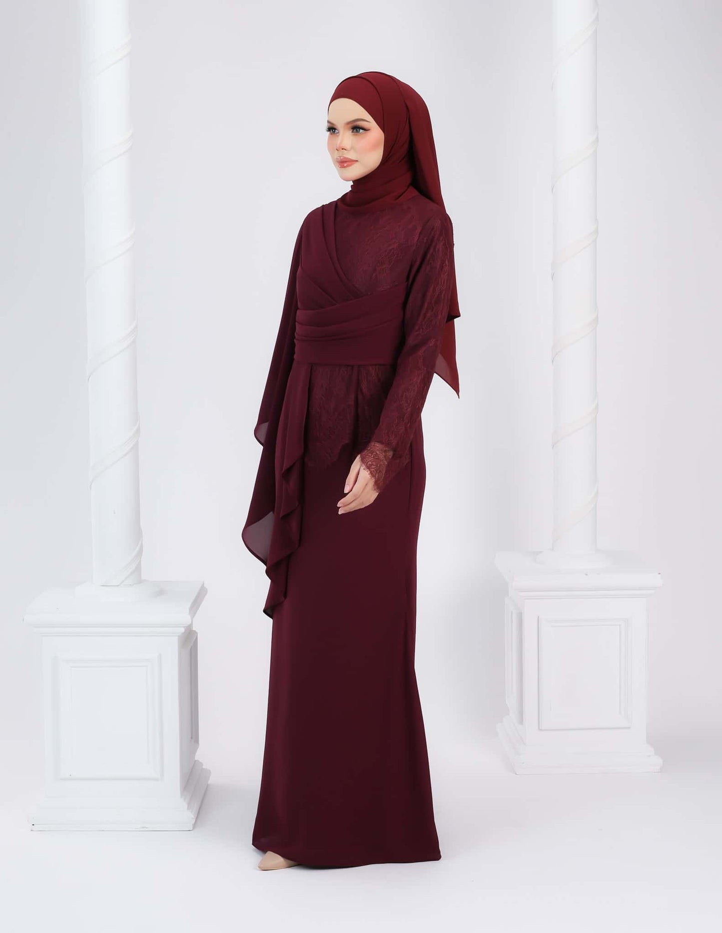 EDRIA DRESS (BURGUNDY)