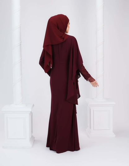 EDRIA DRESS (BURGUNDY)