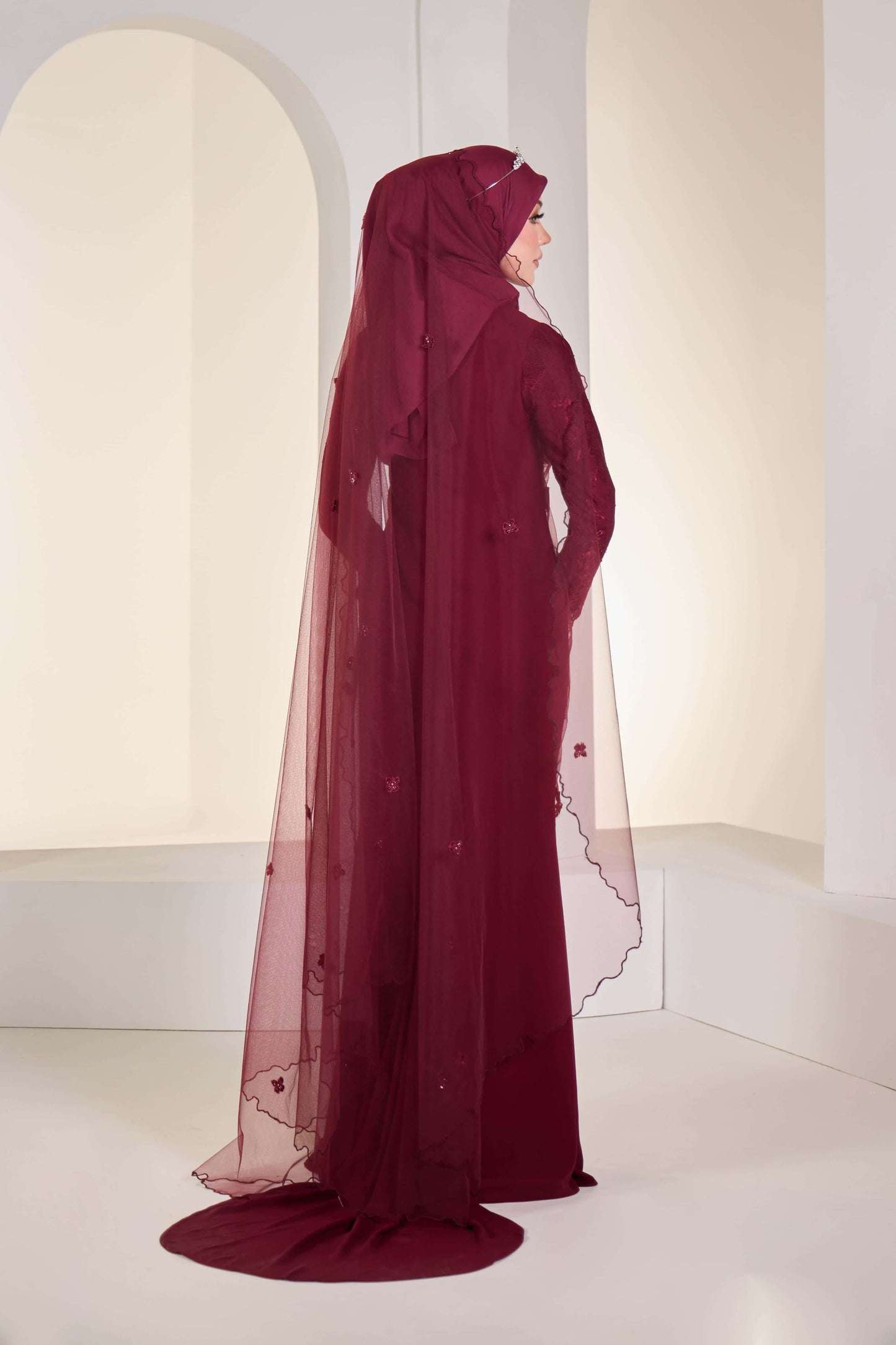 EDWINA BRIDE DRESS (BURGUNDY)