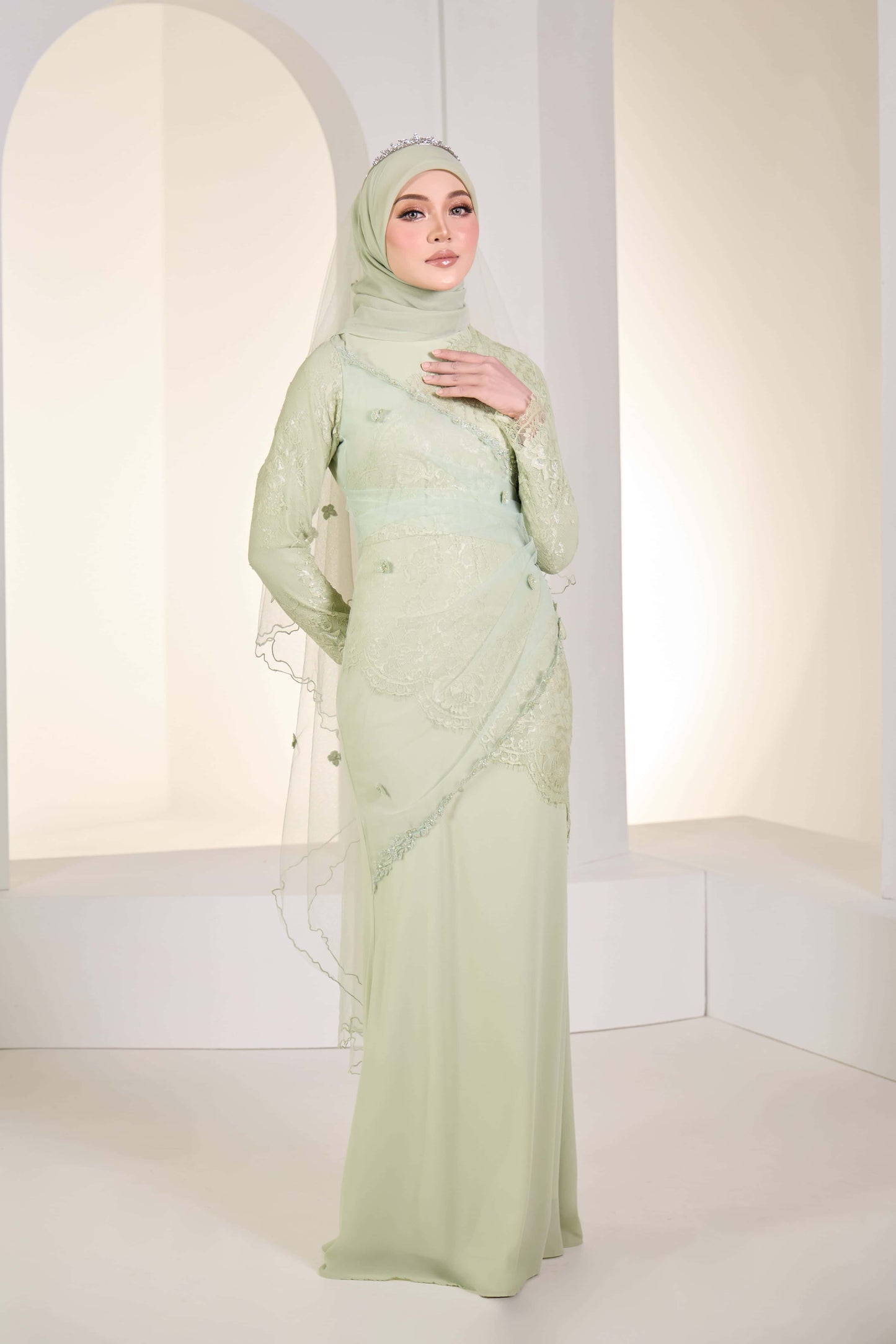 EDWINA BRIDE DRESS (GREEN TEA)