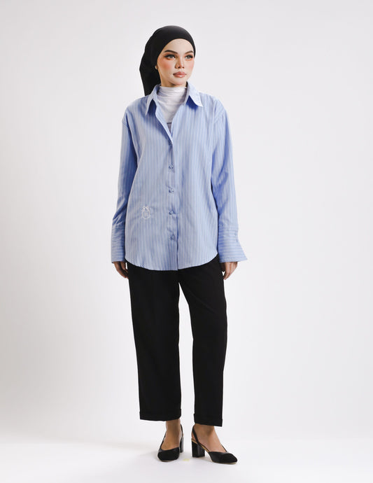 ELLEN STRIPES BUTTON SHIRT (BLUE)