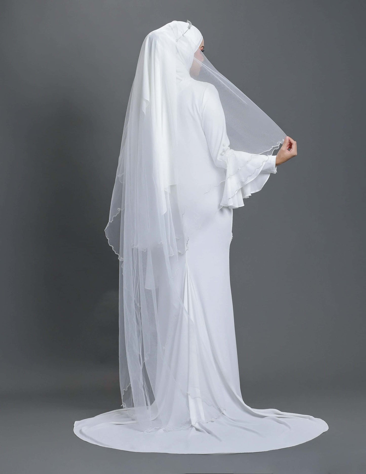 EMBROIDERY NET VEIL A17 (OFF WHITE)