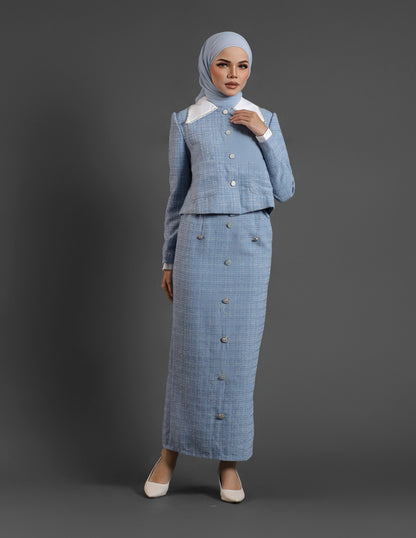 EVERLY TWEED JACKET (BABY BLUE)