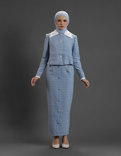 EVERLY TWEED JACKET (BABY BLUE)