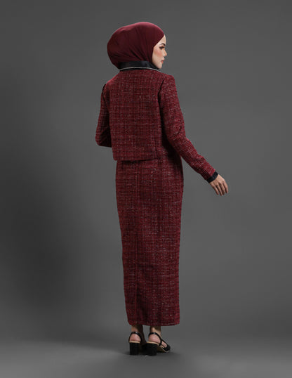 EVERLY TWEED JACKET (BURGUNDY)