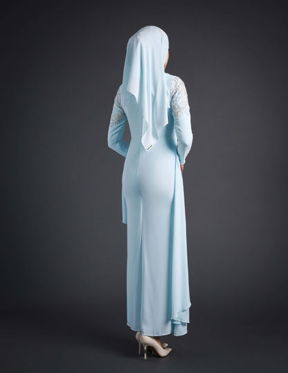 HAFEEYA DRESS (AQUA BLUE)