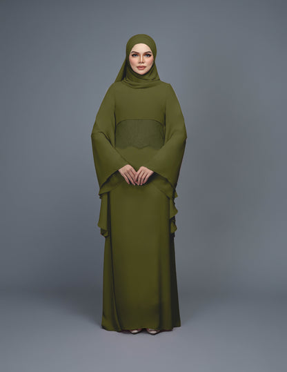 HAJRA ABAYA (DARK OLIVE)