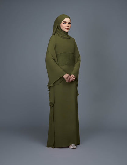 HAJRA ABAYA (DARK OLIVE)