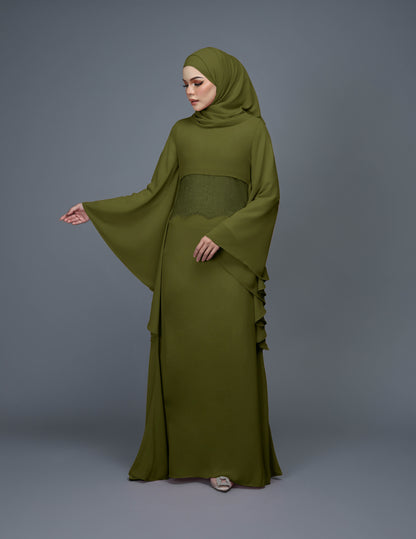 HAJRA ABAYA (DARK OLIVE)