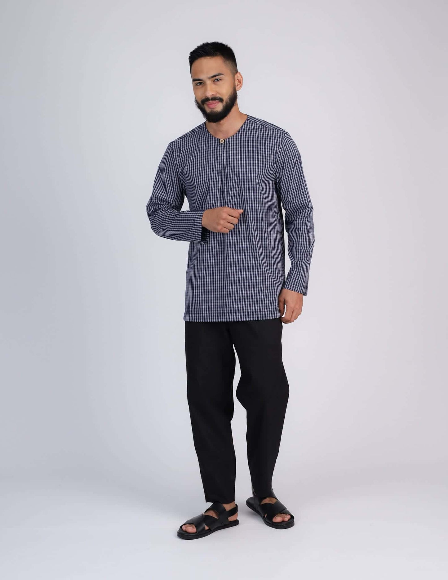 HAQEEM KURTA (NAVY BLUE)