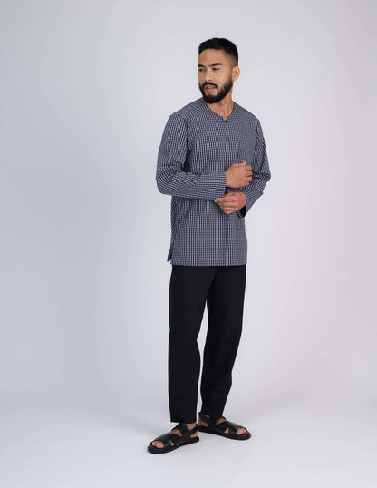 HAQEEM KURTA (NAVY BLUE)