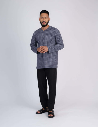 HAQEEM KURTA (NAVY BLUE)