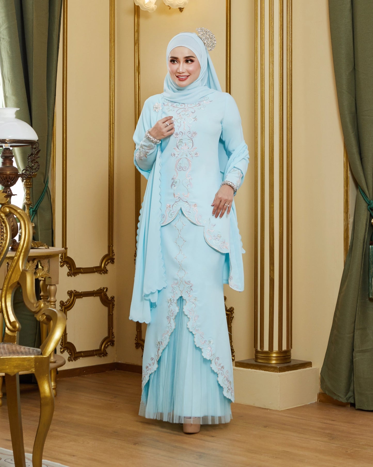 HAYLA KEBAYA (AQUA BLUE)