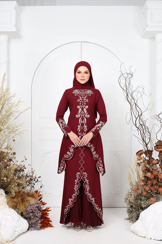 HAYLA KEBAYA (BURGUNDY)