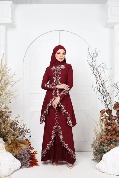 HAYLA KEBAYA (BURGUNDY)