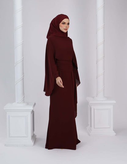 HYRA DRESS (BURGUNDY)