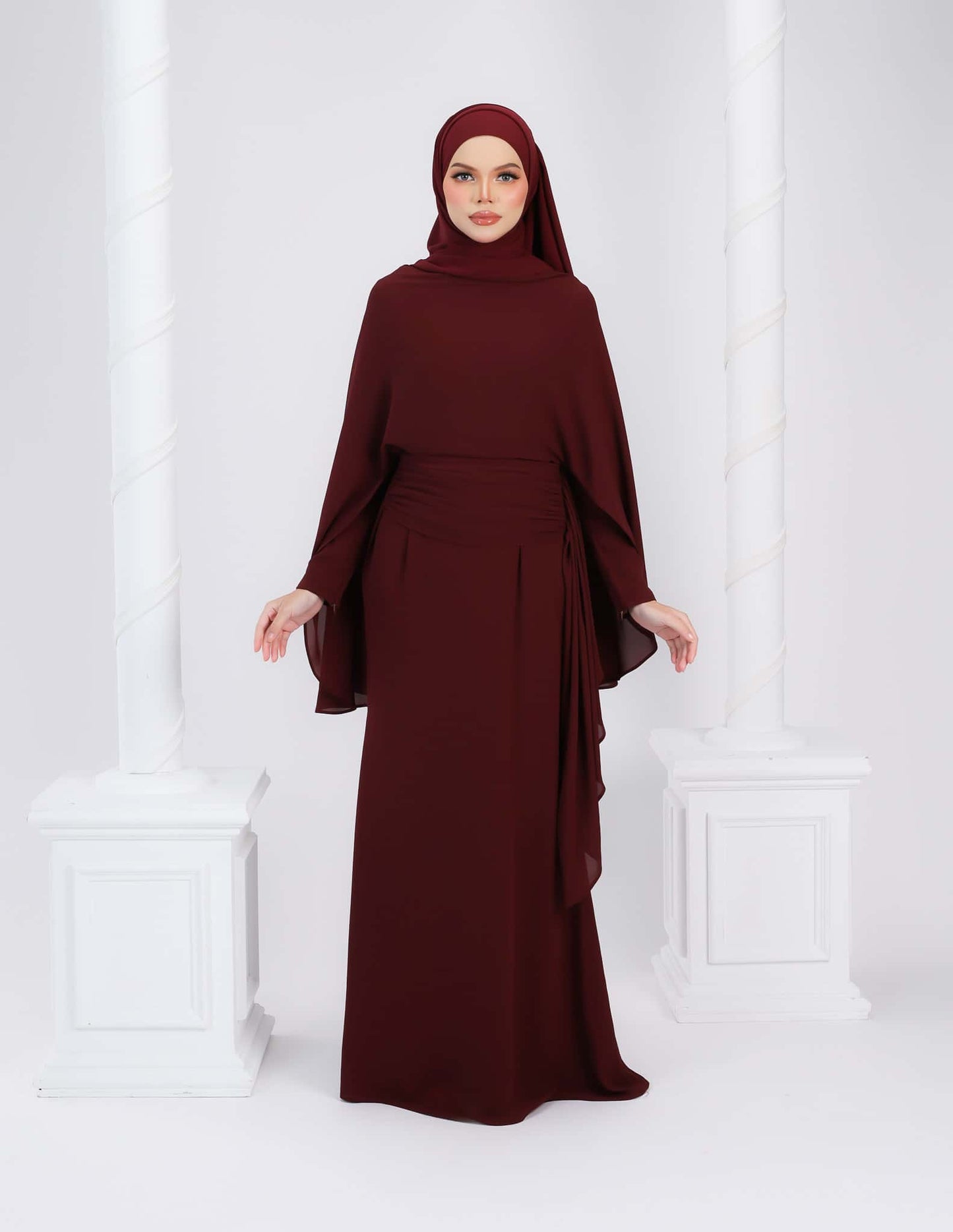 HYRA DRESS (BURGUNDY)