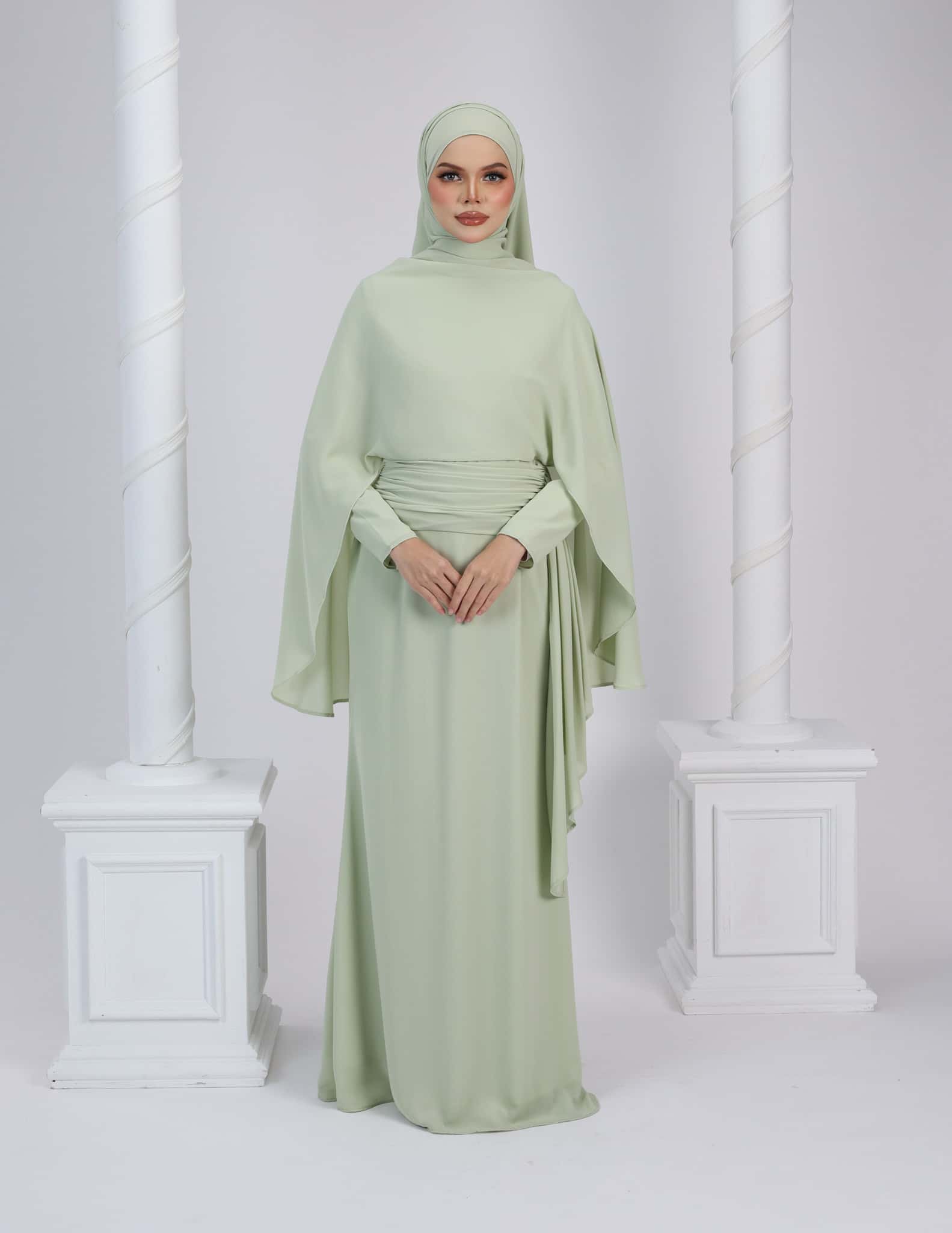 HYRA DRESS (GREEN TEA) Hijabistahub HYRA DRESS (GREEN TEA) Hijabistahub