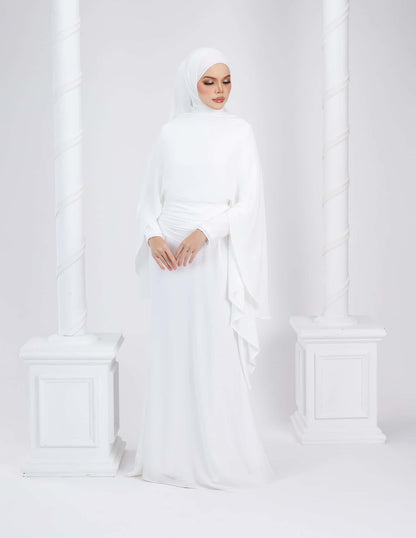 HYRA DRESS (OFF WHITE) Hijabistahub HYRA DRESS (OFF WHITE) Hijabistahub
