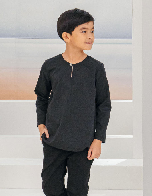 IDRIS KURTA FOR KIDS (BLACK)