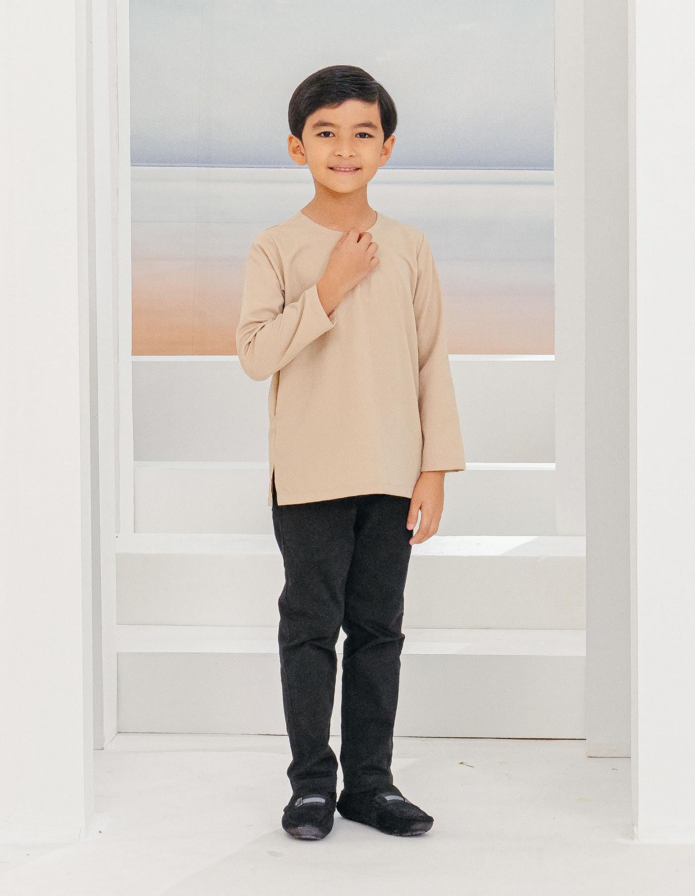 IDRIS KURTA FOR KIDS (BROWN)